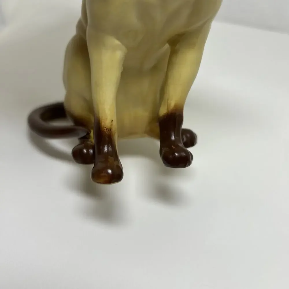 Vtg Ceramic Siamese Cat Hand Painted Choc Point 5.5